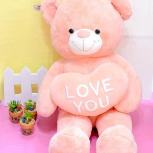 Gấu Teddy hồng trái tim